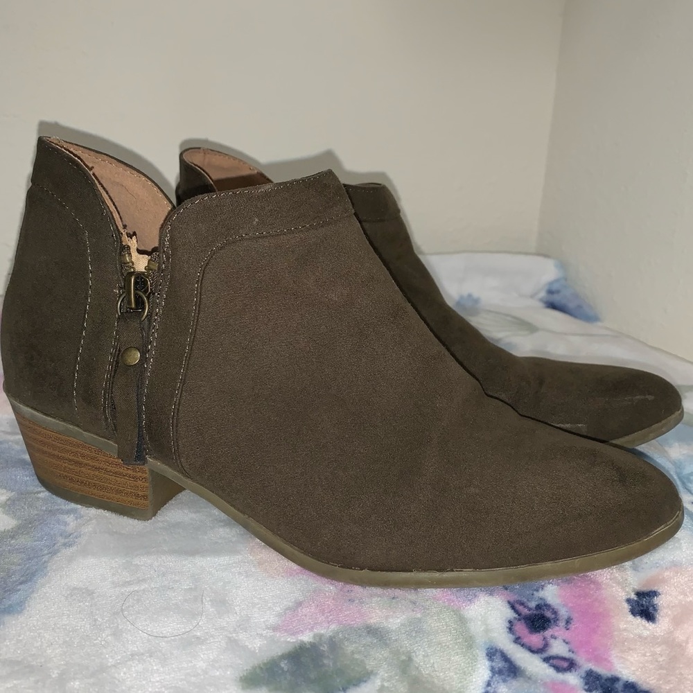 Olive Green Ankle Booties